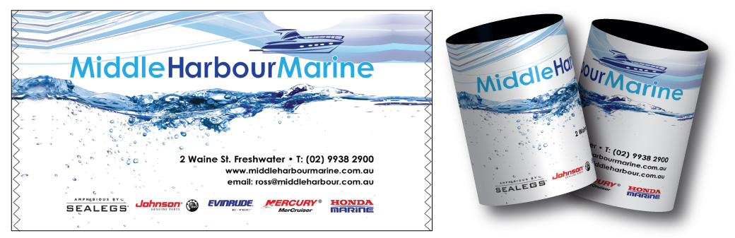 Middle Harbour Marins promotional stubby cooler