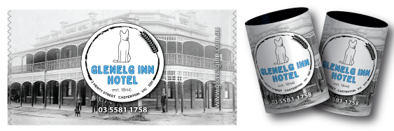 Glenelg Hotels merchandising stubby coolers